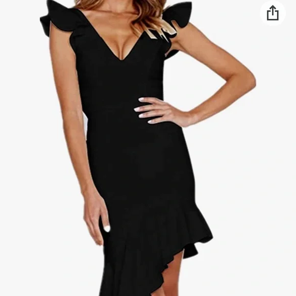strapless open back dress Ribbed Open-Back Halter Slit Midi Dress Black / Medium